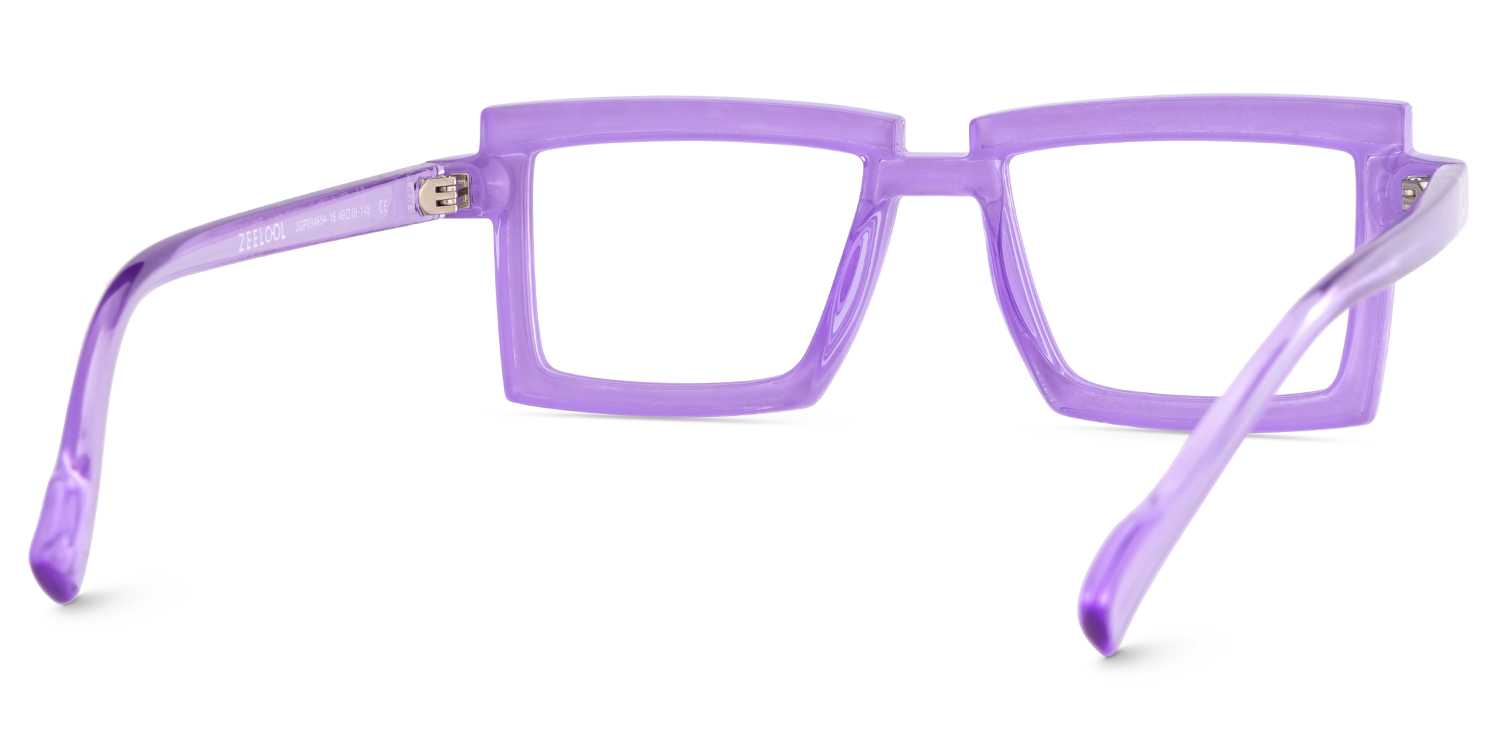 Zephyr Rectangle Lavender Glasses5