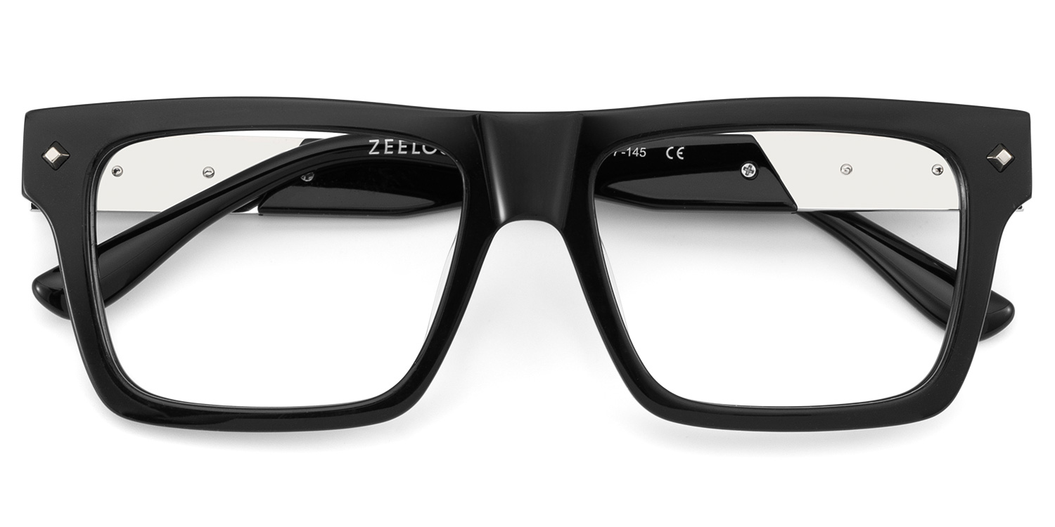 Trent Eyeglasses in Rectangle Black Frame | ZEELOOL Canada2