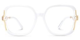 Jeania Square White Glasses0