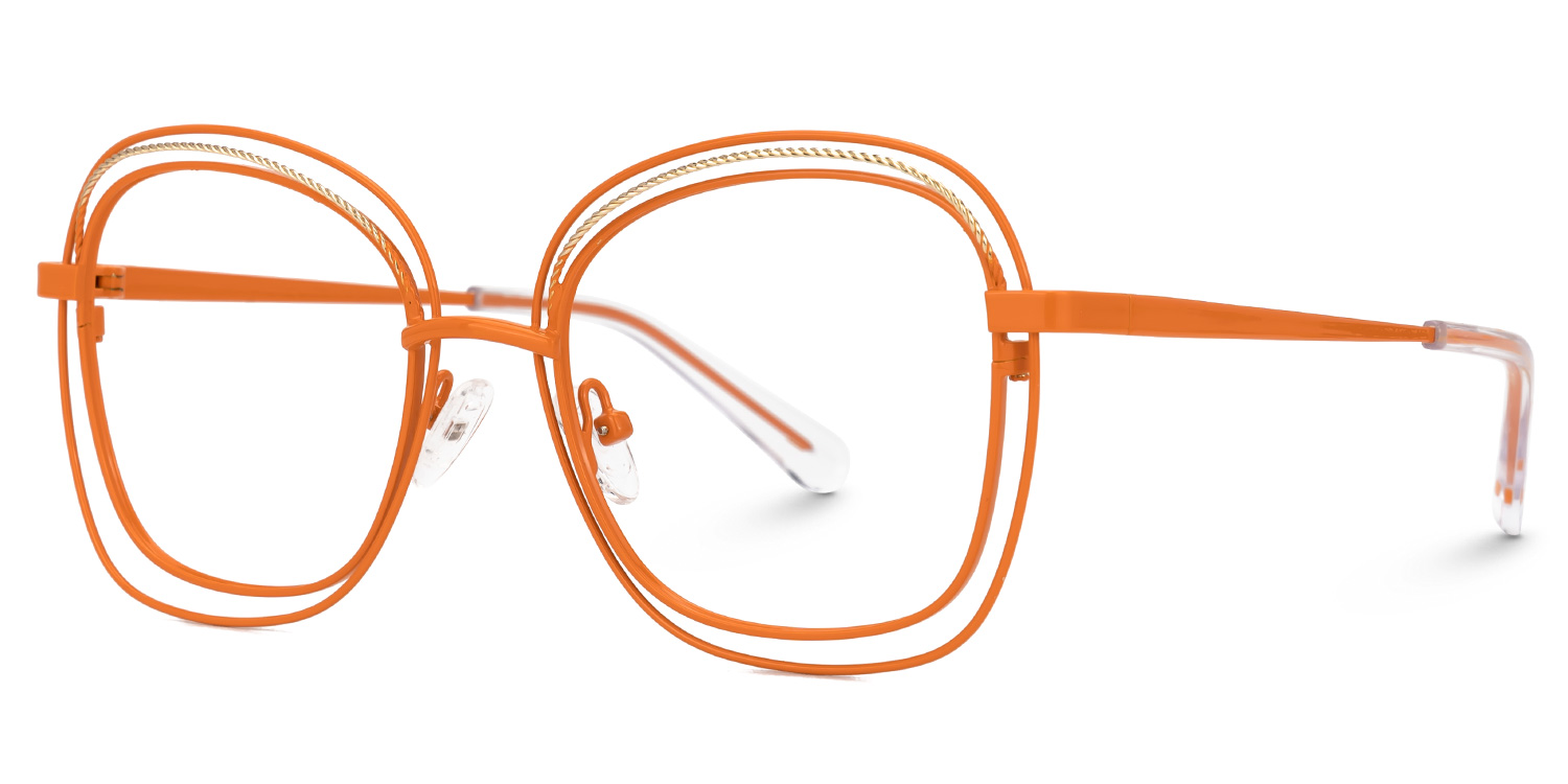 Dilcia Square Orange Glasses1