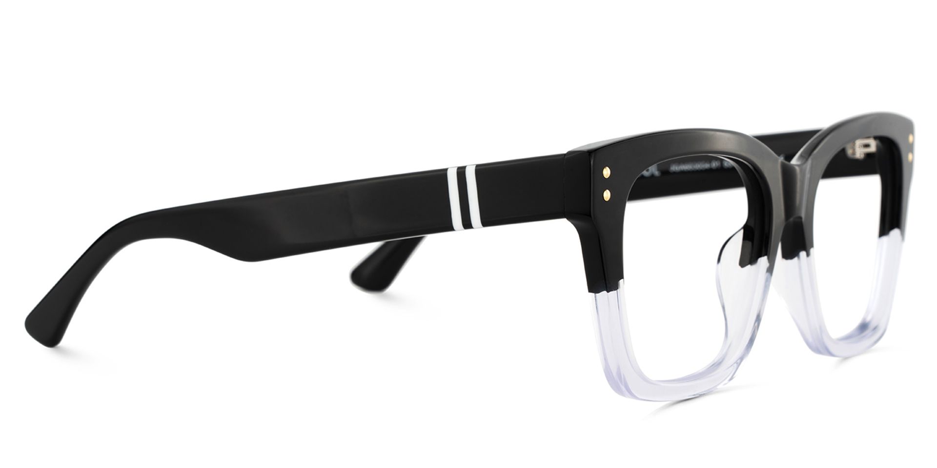 Rectangle Black Crystal Eyeglasses- Gaydeh Acetate Frame Glasses4