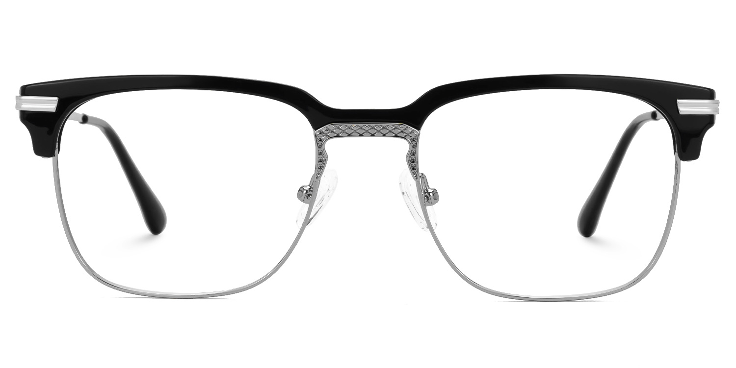 Boyde Black Eyeglasses with Browline Design2