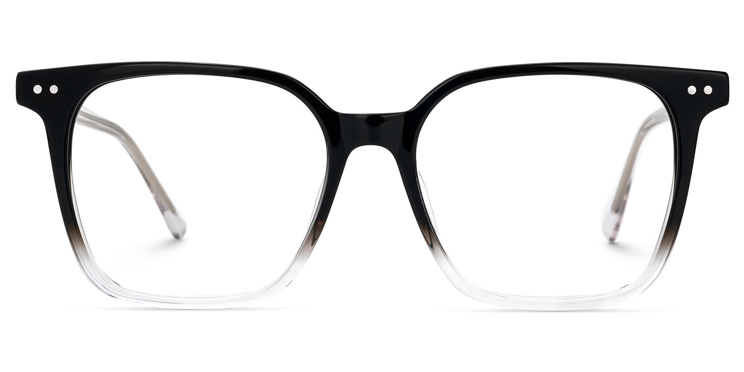 Square Black Gradient Clear Acetate Eyeglasses Frames1