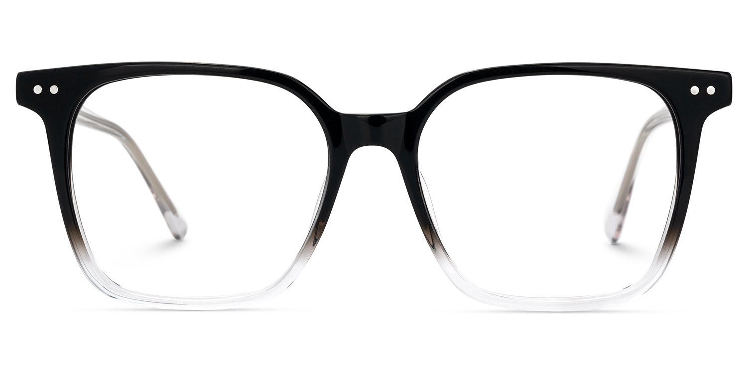 Square Black Gradient Crystal Acetate Eyeglasses Frames1