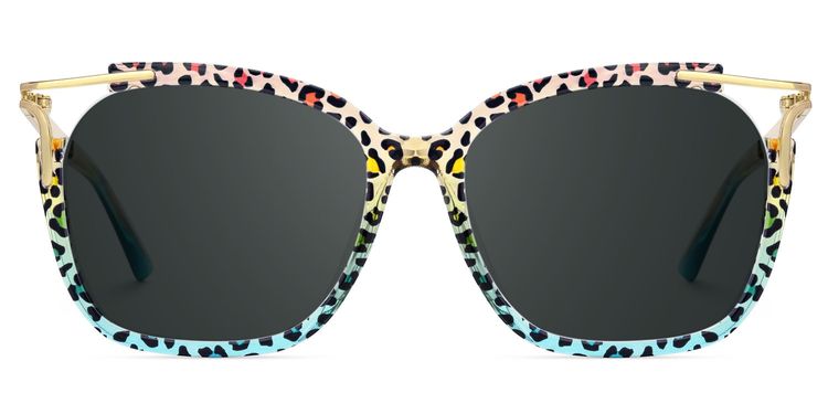 Sidibe Square Blue Leopard Glasses
