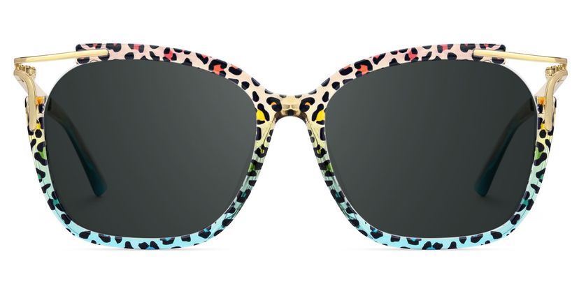 Sidibe Blue Leopard Square Sunglasses