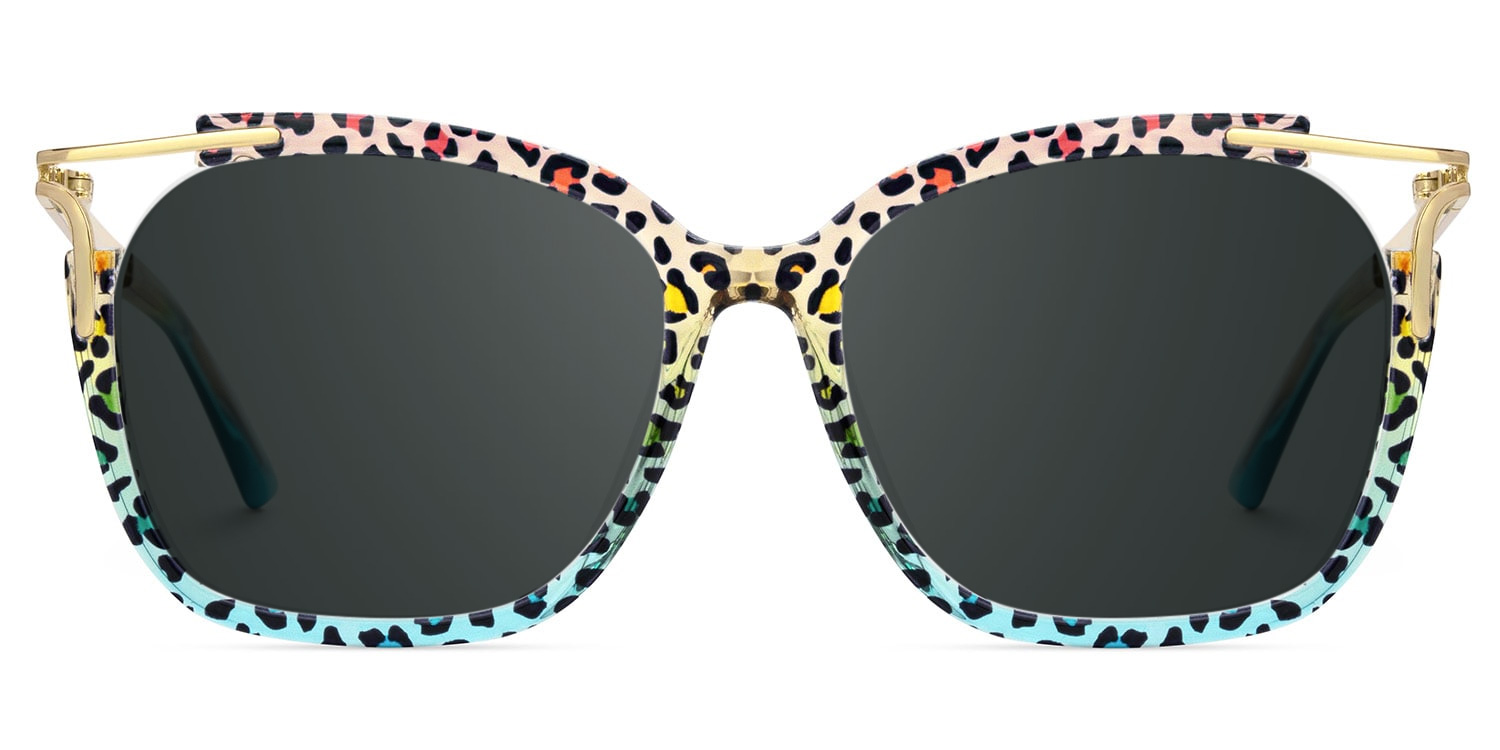 Sidibe Square Blue Leopard Glasses