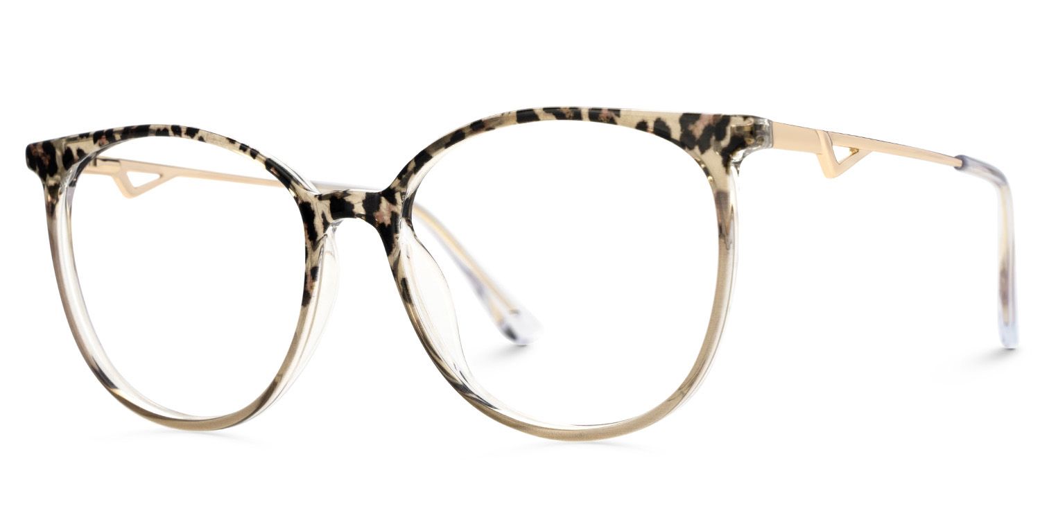 Round Brown Transparent Glasses Chanty in Thin Frame Style | ZEELOOL Canada1