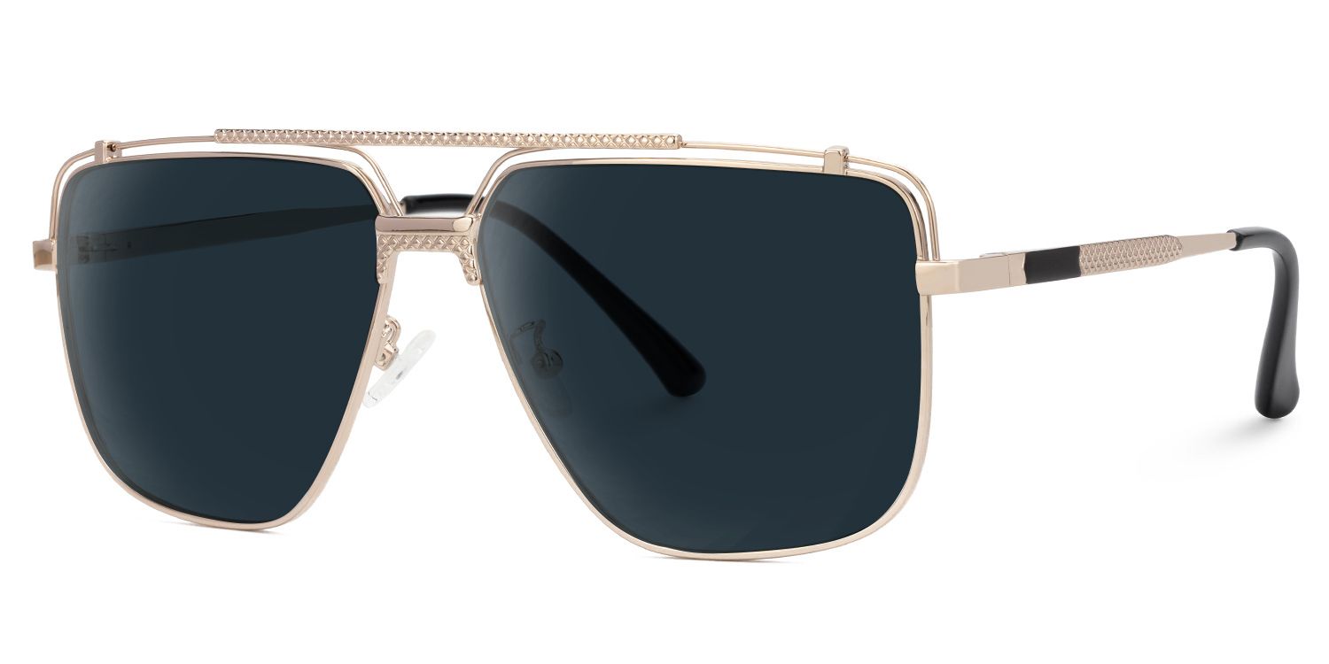 Arellano Metal Gold Frame Sunglasses with Aviator Shape | ZEELOOL Canada1