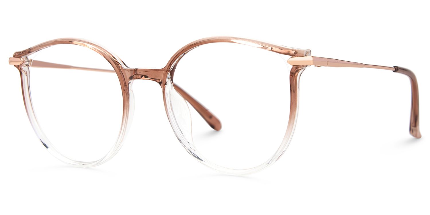 Caylan Beige Blue Light Blocking Round Eyeglass Frames1