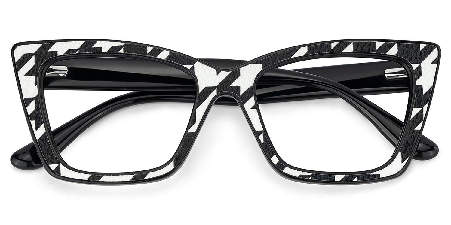 Mcnatt Cateye Black White Glasses3