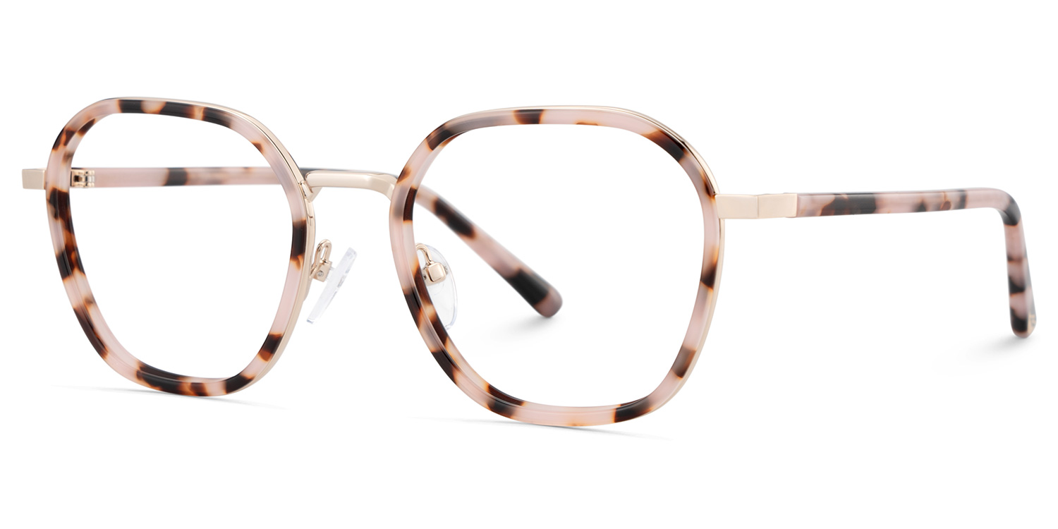 Mitchell Mixed Pink-tortoise Frame Glasses with Geometric Shape | ZEELOOL Canada3