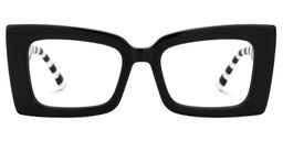 Mitia Rectangle Black Glasses0
