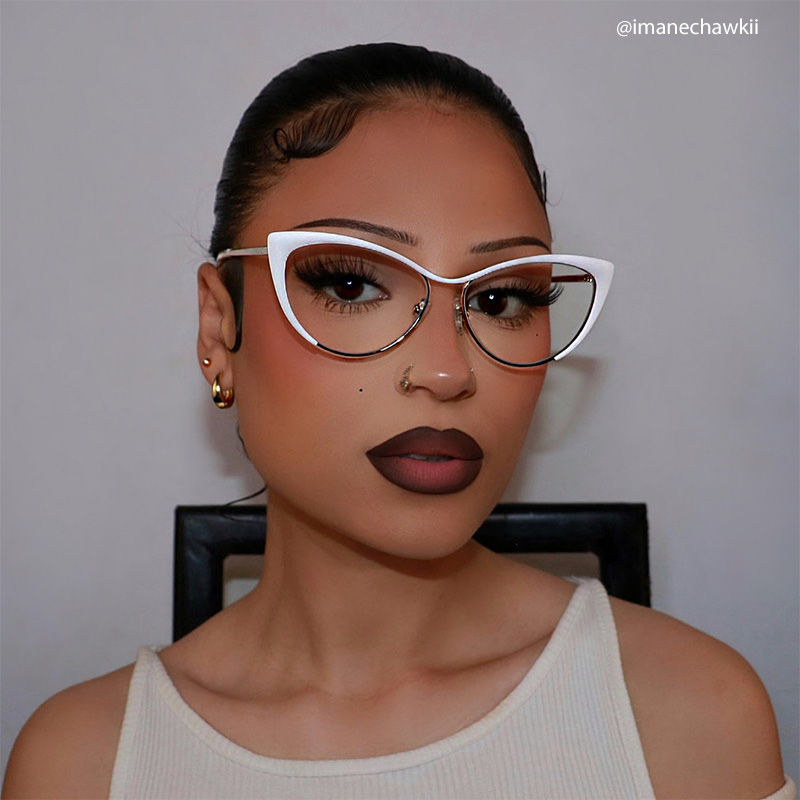 Ellen Cateye White Glasses12