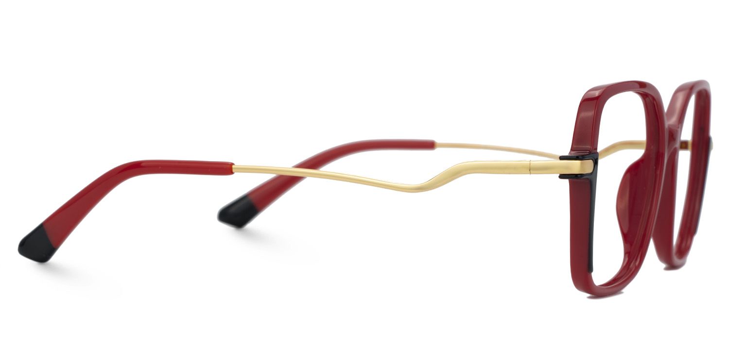Rendon Thin Clear Red Glasses in Square Design | ZEELOOL Canada2
