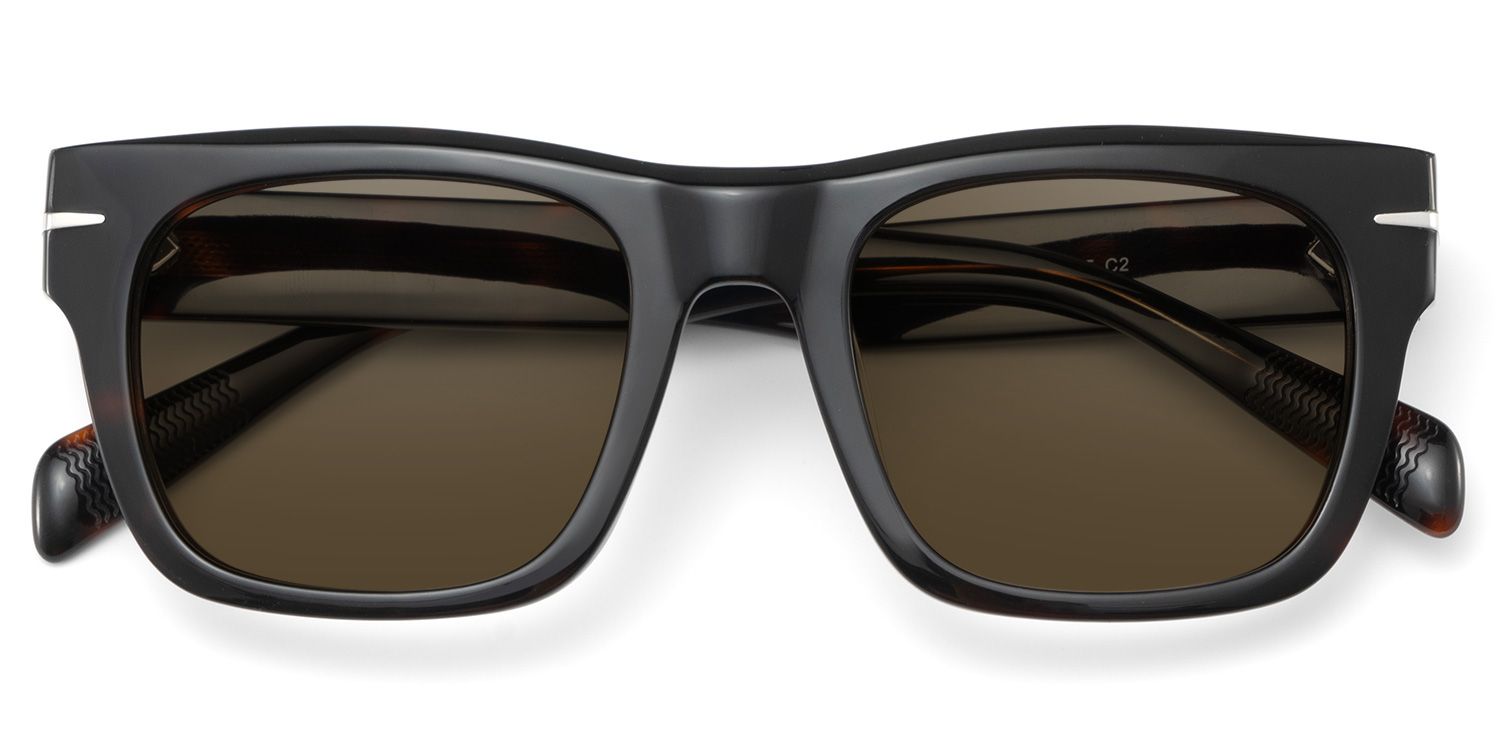 Renzo Tortoise Rectangle Polarized Sunglasses for Driving | ZEELOOL CA1