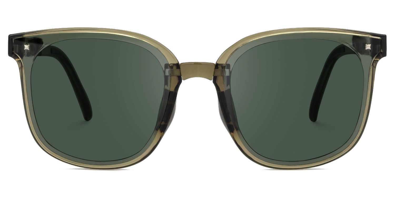 Sulaika Green Square Polarized Sunglasses for Driving | ZEELOOL CA0