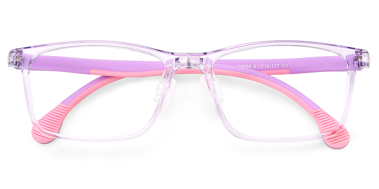 Sunny Rectangle Purple Frame Eyeglasses for Tween1