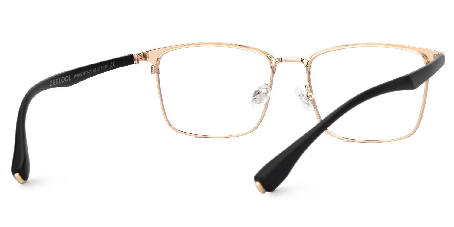 Eaddy Gold Eyeglasses with Rectangle Shape | ZEELOOL Canada3