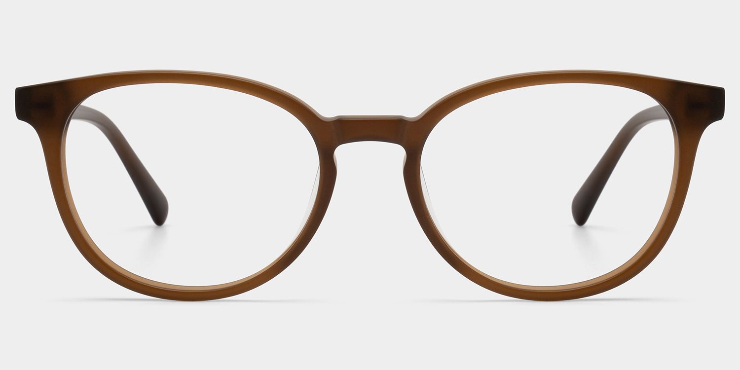 Allison Matte Brown Round Glasses for the Female | ZEELOOL0