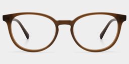 Allison Matte Brown Round Glasses0
