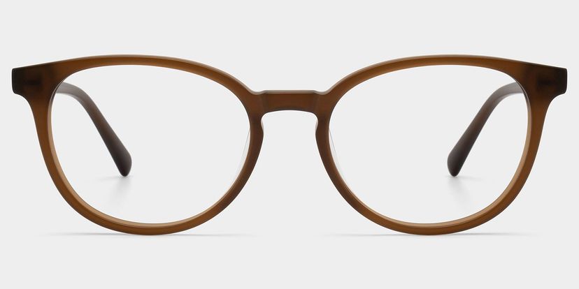 Allison Matte Brown Round Glasses