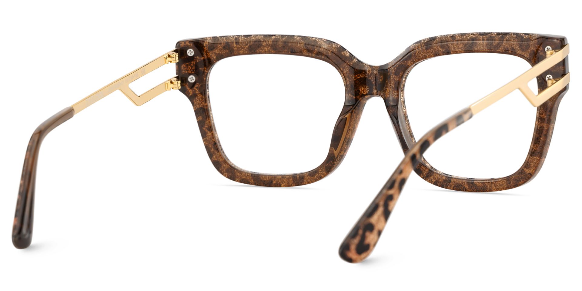 Square Cat-Eye Glasses With Brown Leopard Pattern6