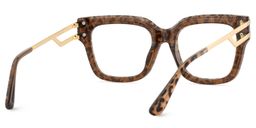 Lidia Leopard Square Glasses6