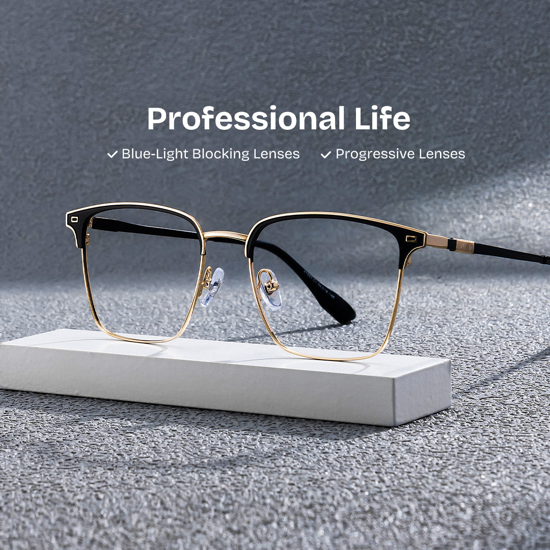 Dawson Black Rectangle Prescription Glasses | ZEELOOL Canada0