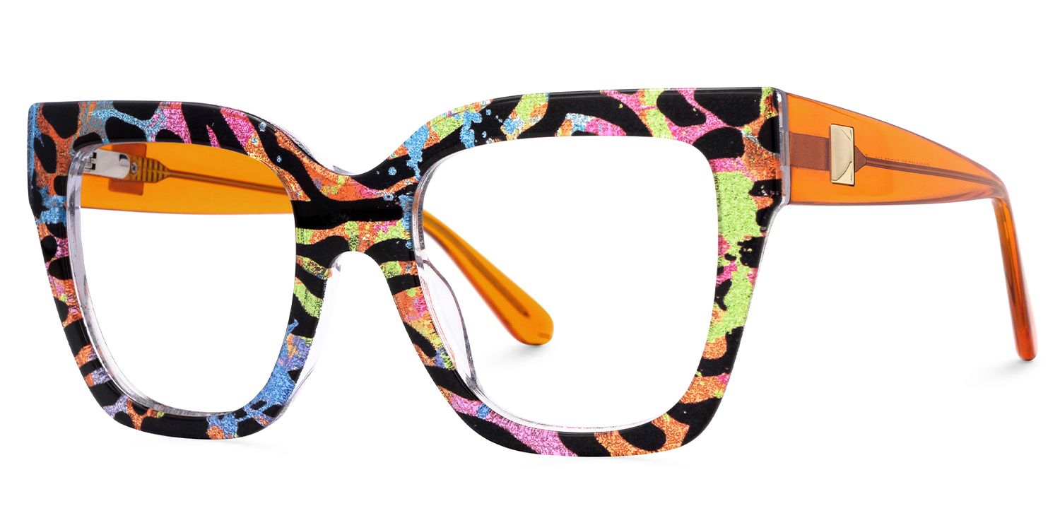 Ruby Leopard Print Fashion Square Frame Glasses | ZEELOOL2