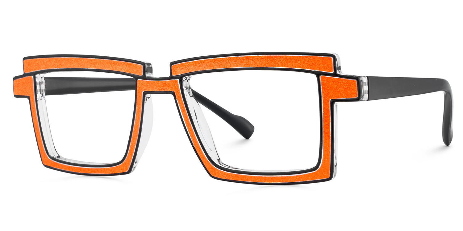 Zephyr Rectangle Orange Glasses3