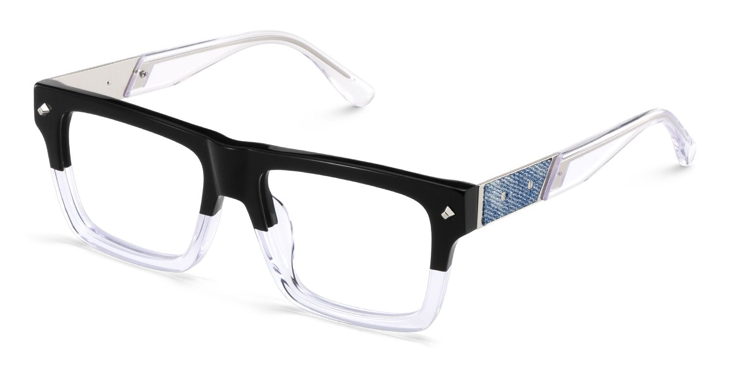 Trent Eyeglasses in Rectangle Black Clear Frame | ZEELOOL Canada3