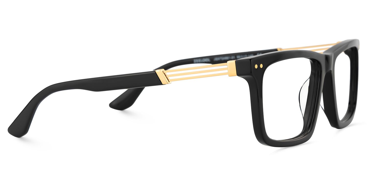Emerson Eyeglasses in Rectangle Black Frame | ZEELOOL Canada4