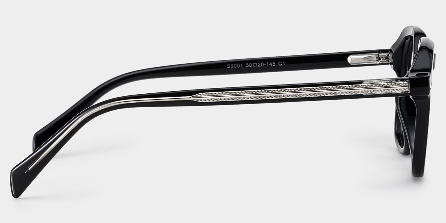 Josh Rectangle Black Glasses4