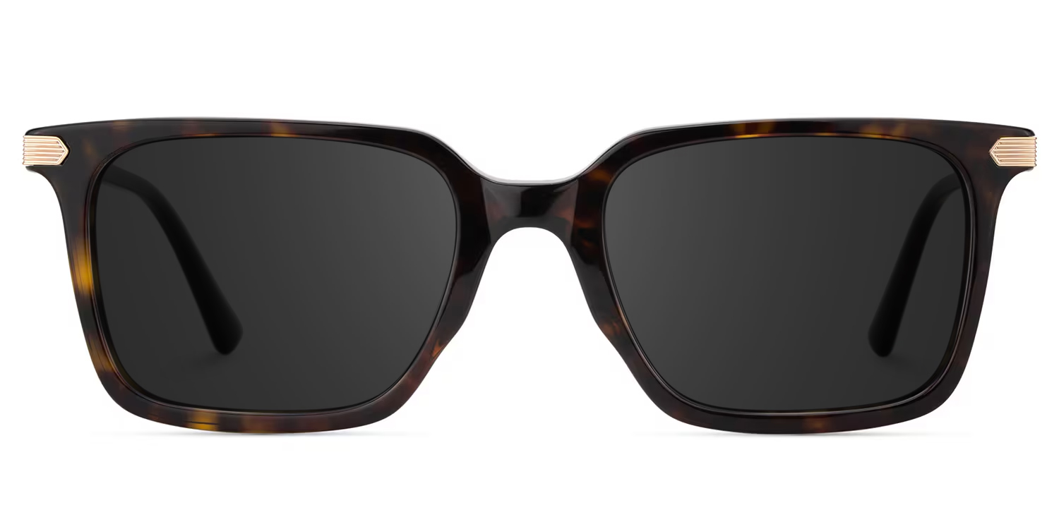 Thin Rectangle Glasses Frames in Tortoise Color0