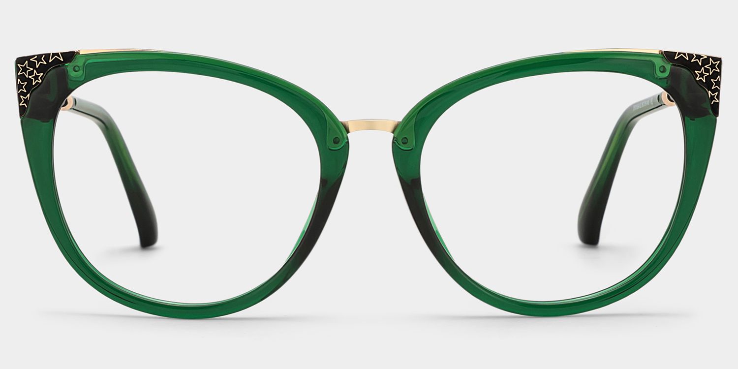 Dalton Cat Eye Dark Green Frame Glasses | ZEELOOL Canada0
