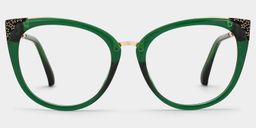 Dalton Cat Eye Dark Green Glasses0
