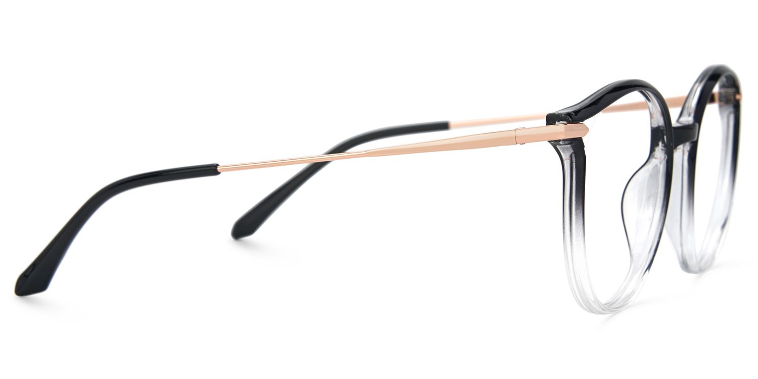 Caylan Black Clear Round Glasses For Heart Shaped Face2