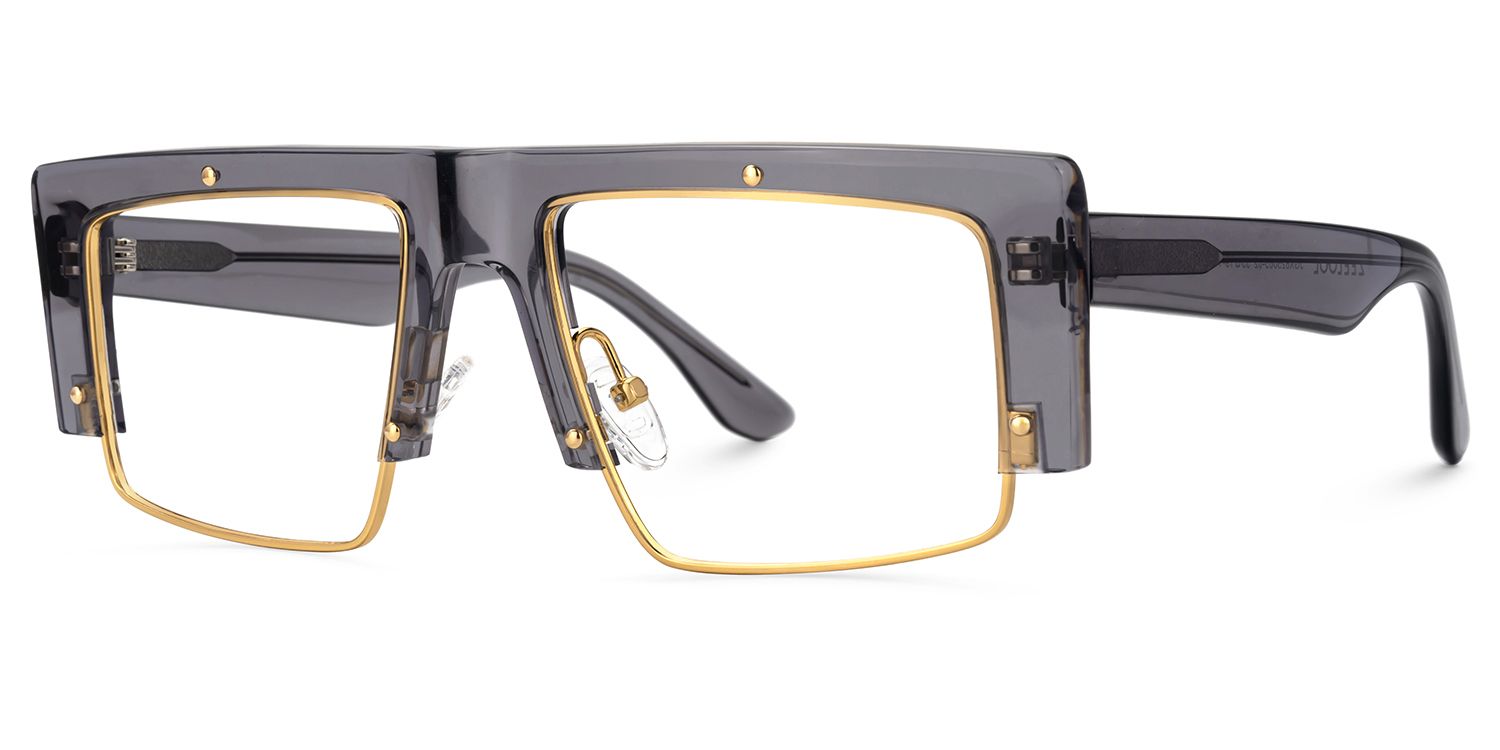 Maldonado Rectangle Grey Transparent Glasses | ZEELOOL Canada2