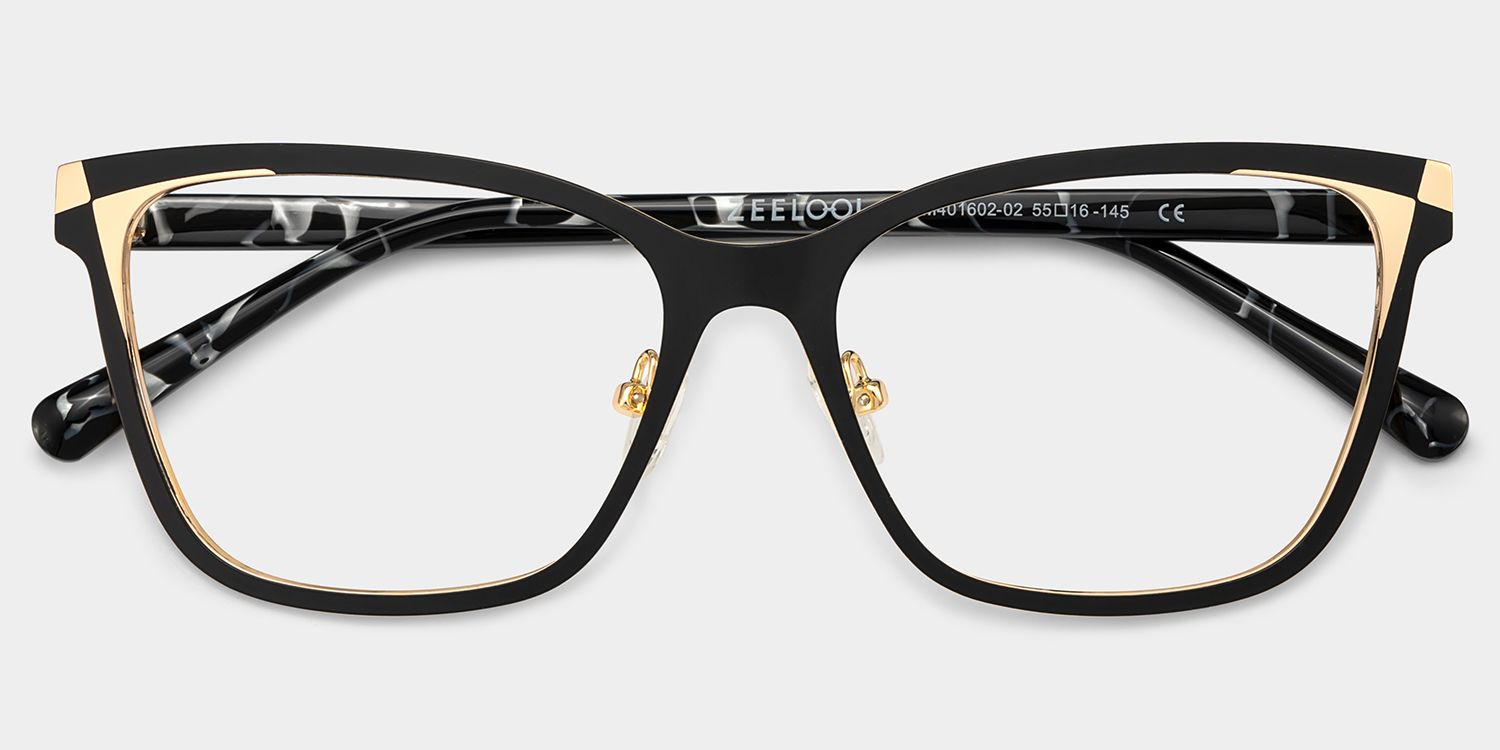 Elise Black Frame Glasses with Rectangle Frame Online | ZEELOOL Canada2