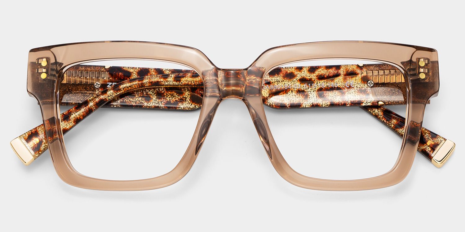 Caius Beige Frame Glasses with Square Frame Online| ZEELOOL Canada1