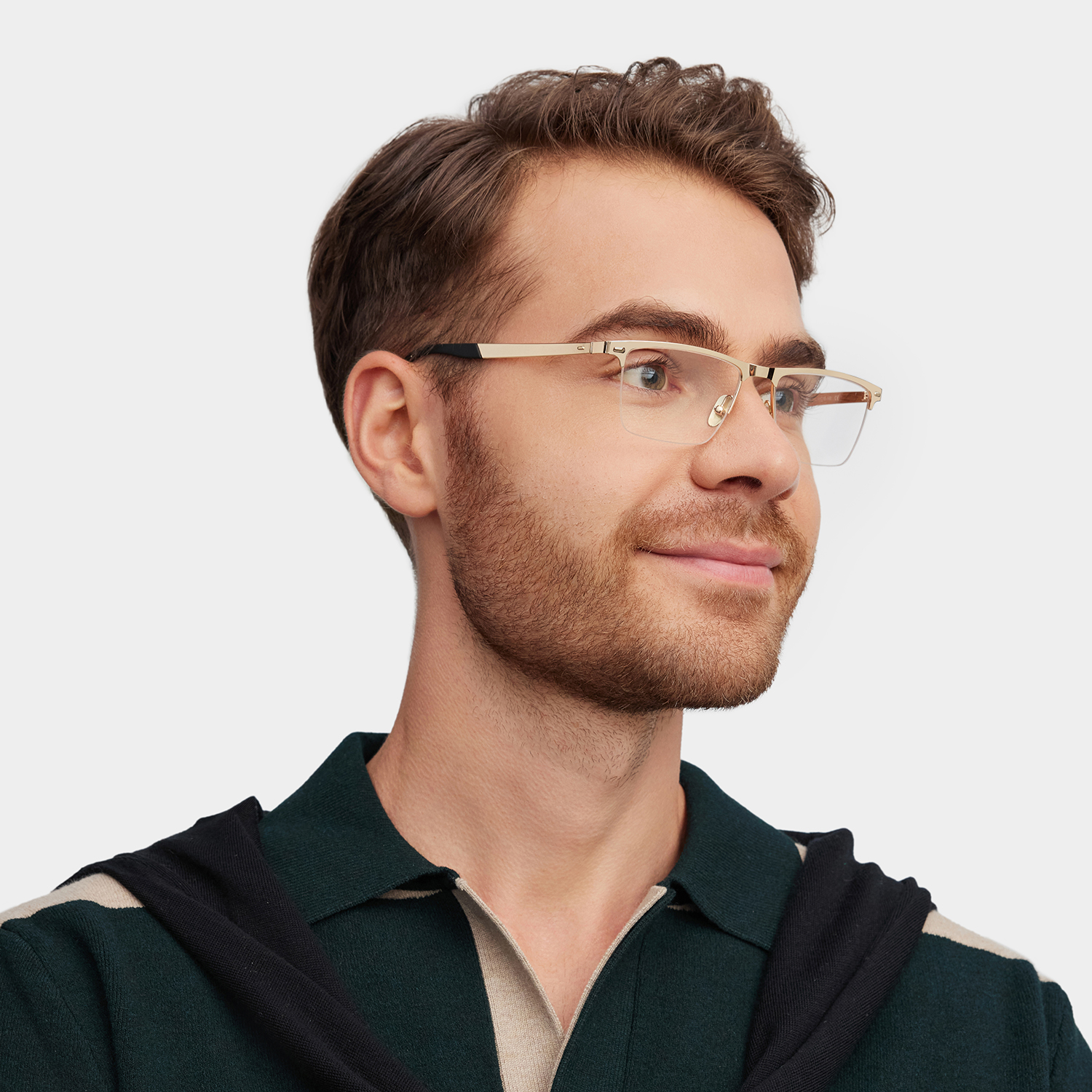 Brock Browline Gold Glasses1