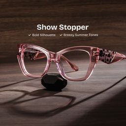 Skylar Butterfly Clear Pink Glasses0