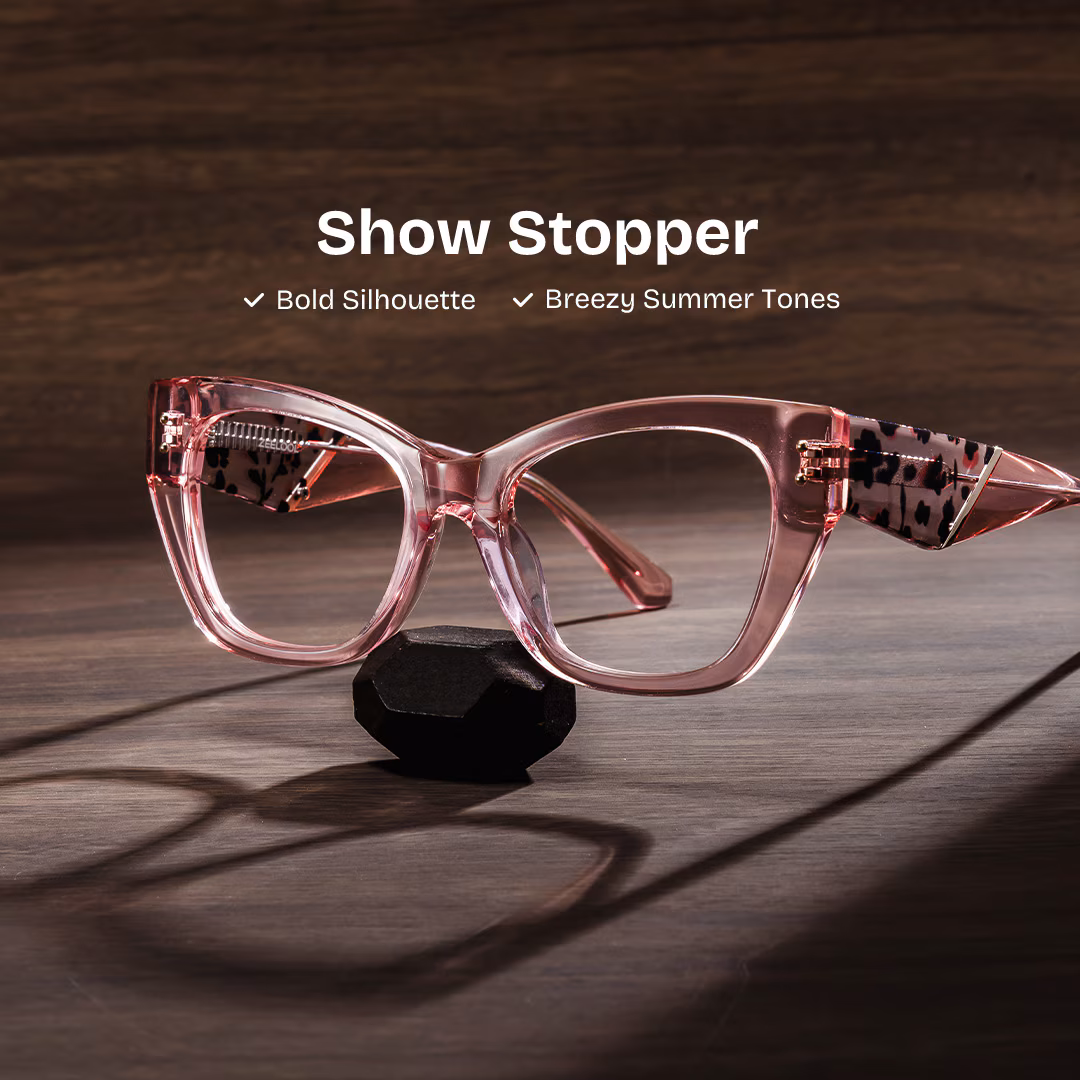 ZEELOOL Skylar Butterfly Crystal Pink Glasses