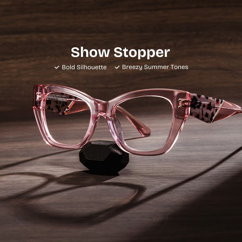 Skylar Clear Pink Butterfly Glasses