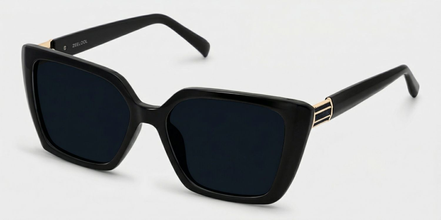 Emery Black Full Rim Geometric Eyeglasses | ZEELOOL2