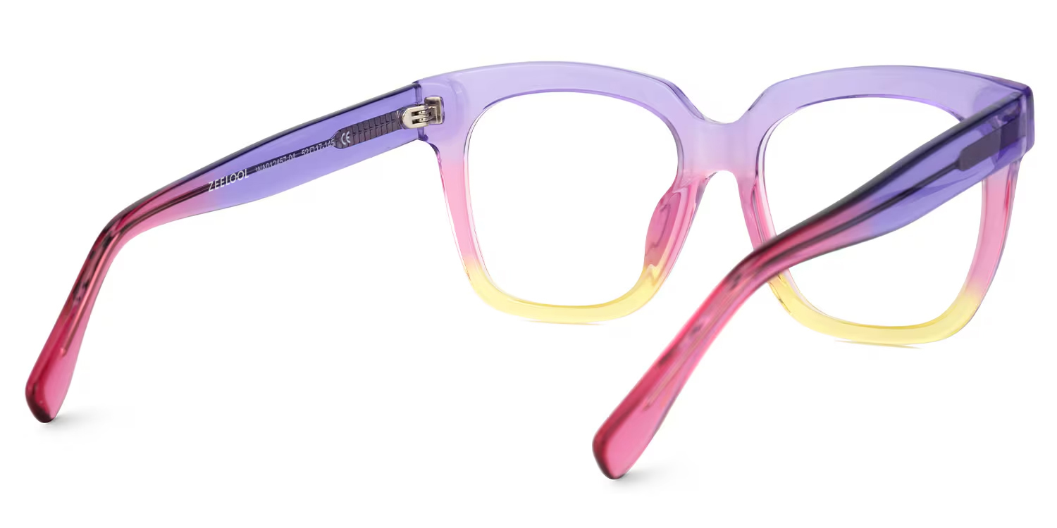 Xion Square Pink-Yellow Glasses3
