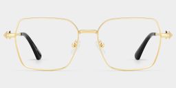 Kayla Geometric Gold Glasses2