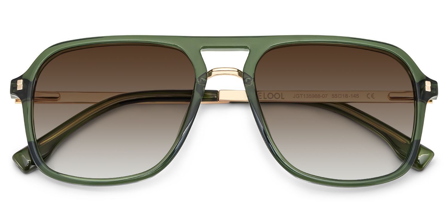 Aviator Kilworth Green Glasses deals -Zeelool Glasses1