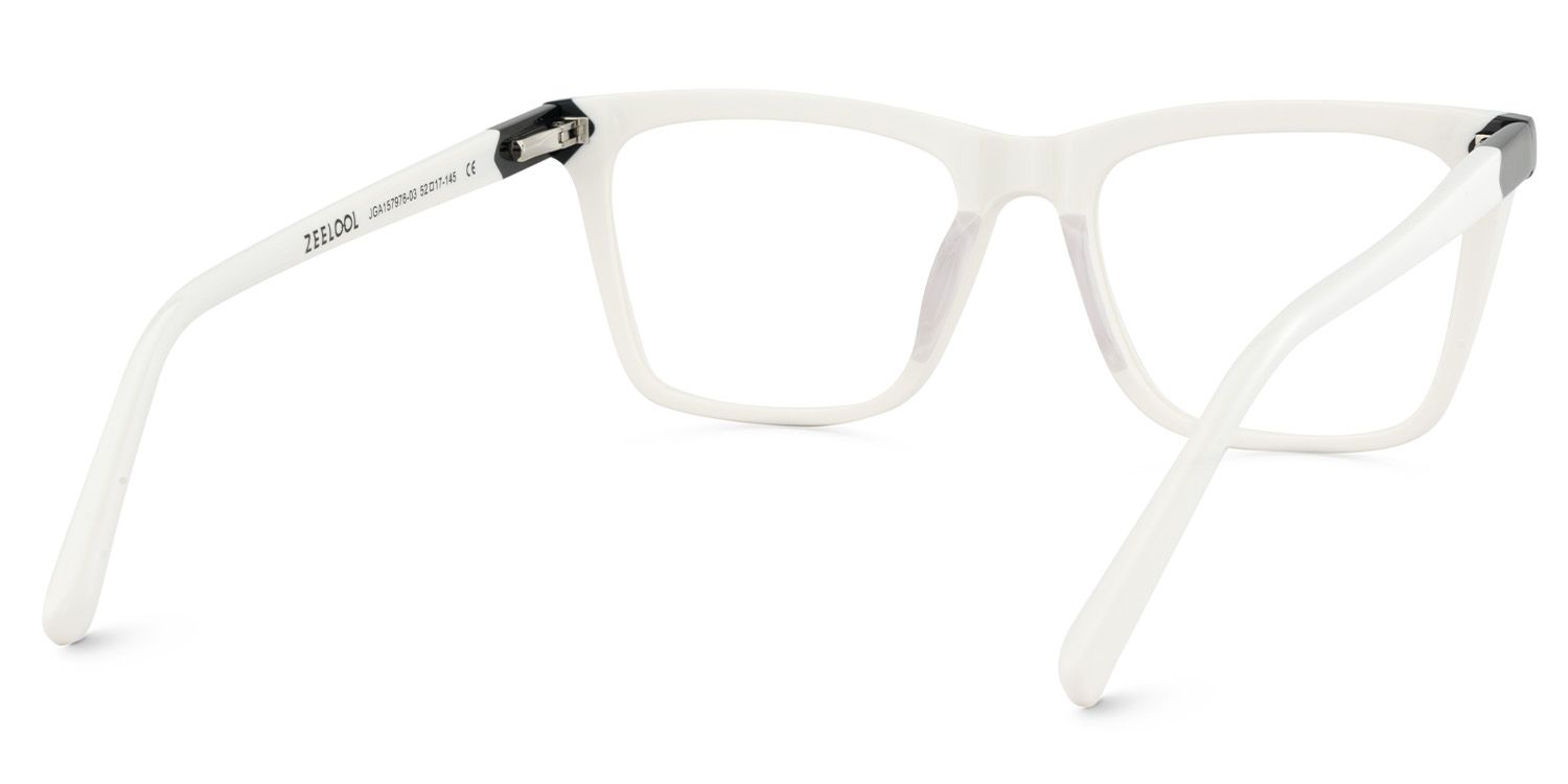 Thin White Glasses Frame In Rectangle Shape5